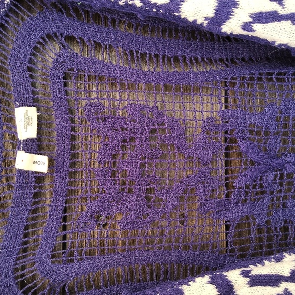 MOTH Anthropologie Purple & White Patterned Sleeveless Vest Size M/ L - Picture 6 of 9